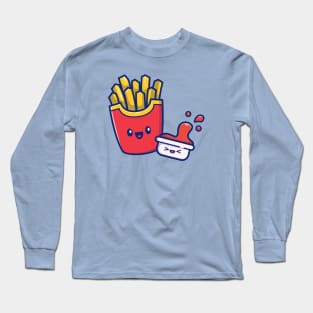 Cute French Fries With Sauce Long Sleeve T-Shirt